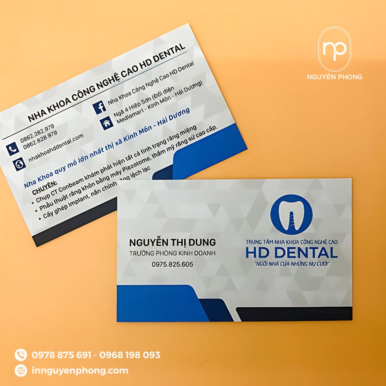 Mẫu thiết kế logo nha khoa in trên card visit